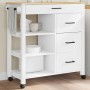 MONZA kitchen cart solid pine wood 84x40x90 cm by , Kitchen and dining carts - Ref: Foro24-376114, Price: 201,42 €, Discount: %