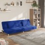 Sofá cama de 2 plazas con dos almohadas tela azul de , Sofás - Ref: Foro24-375796, Precio: 232,15 €, Descuento: %