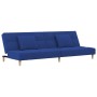 Sofá cama de 2 plazas con dos almohadas tela azul de , Sofás - Ref: Foro24-375796, Precio: 232,15 €, Descuento: %