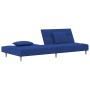 Sofá cama de 2 plazas con dos almohadas tela azul de , Sofás - Ref: Foro24-375796, Precio: 232,15 €, Descuento: %