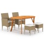 Beige 5-Piece Garden Dining Set by , Garden sets - Ref: Foro24-3071991, Price: 483,66 €, Discount: %