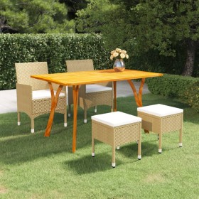 Beige 5-Piece Garden Dining Set by , Garden sets - Ref: Foro24-3072119, Price: 506,09 €, Discount: %