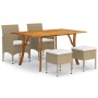 Beige 5-Piece Garden Dining Set by , Garden sets - Ref: Foro24-3072119, Price: 506,99 €, Discount: %