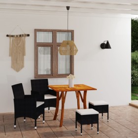 Juego de comedor de jardín de 5 piezas negro de , Conjuntos de jardín - Ref: Foro24-3071861, Precio: 414,99 €, Descuento: %