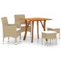 Juego de comedor de jardín de 5 piezas beige de , Conjuntos de jardín - Ref: Foro24-3071863, Precio: 420,43 €, Descuento: %