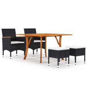 Juego de comedor de jardín de 5 piezas negro de , Conjuntos de jardín - Ref: Foro24-3071939, Precio: 507,99 €, Descuento: %