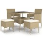 Juego de comedor para jardín de 5 piezas ratán sintético beige de , Conjuntos de jardín - Ref: Foro24-3058330, Precio: 323,37...