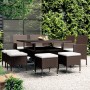 Garten-Essgruppe 9-teilig aus braunem synthetischem Rattan von , Gartensets - Ref: Foro24-3058351, Preis: 522,33 €, Rabatt: %