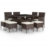 Garden dining set 9 pieces brown synthetic rattan by , Garden sets - Ref: Foro24-3058351, Price: 522,99 €, Discount: %