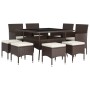 Juego de comedor de jardín 9 piezas ratán sintético marrón de , Conjuntos de jardín - Ref: Foro24-3058351, Precio: 522,33 €, ...