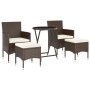 5-teiliges Gartenbistro-Set PE Rattan braunes gehärtetes Glas von , Gartensets - Ref: Foro24-3058391, Preis: 253,56 €, Rabatt: %