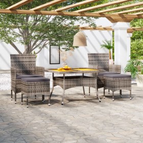 5 Stück synthetisches Rattan Garten Esszimmerset Akaziengrau Holz von , Gartensets - Ref: Foro24-3058353, Preis: 404,99 €, Ra...