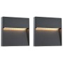 Lámparas LED de pared para jardín 2 unidades cuadrada negra 3 W de vidaXL, Iluminación de exterior - Ref: Foro24-45659, Preci...