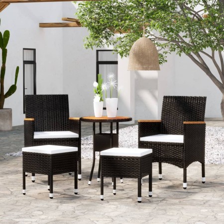 5-piece black synthetic rattan garden furniture set by , Garden sets - Ref: Foro24-3058476, Price: 260,98 €, Discount: %