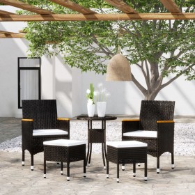 5-piece black synthetic rattan garden furniture set by , Garden sets - Ref: Foro24-3058474, Price: 262,38 €, Discount: %