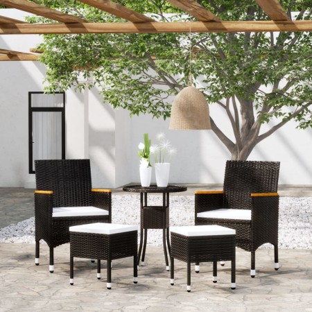 5-piece black synthetic rattan garden furniture set by , Garden sets - Ref: Foro24-3058474, Price: 262,38 €, Discount: %