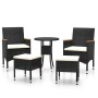 5-piece black synthetic rattan garden furniture set by , Garden sets - Ref: Foro24-3058474, Price: 262,38 €, Discount: %