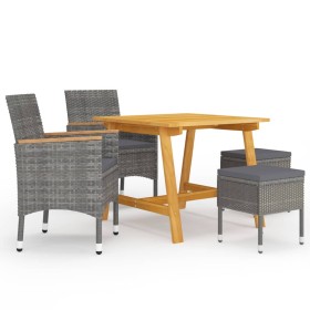 Juego de comedor de jardín de 5 piezas gris de , Conjuntos de jardín - Ref: Foro24-3068696, Precio: 312,43 €, Descuento: %