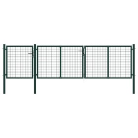 Green steel garden gate 400x75 cm by vidaXL, garden gates - Ref: Foro24-144310, Price: 358,99 €, Discount: %