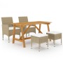 Juego de comedor de jardín de 5 piezas beige de , Conjuntos de jardín - Ref: Foro24-3068745, Precio: 348,98 €, Descuento: %