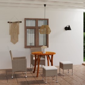 Juego de comedor de jardín de 5 piezas beige de , Conjuntos de jardín - Ref: Foro24-3071744, Precio: 465,56 €, Descuento: %