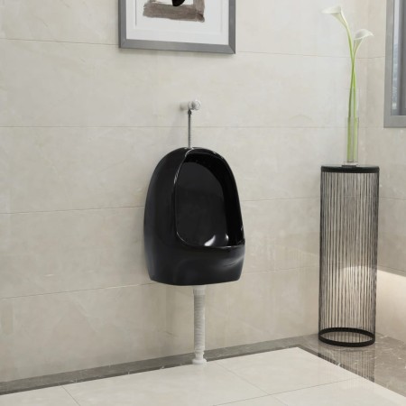 Wandurinal mit schwarzem Keramik-Spülventil von vidaXL, Urinale - Ref: Foro24-143988, Preis: 98,65 €, Rabatt: %