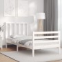 Estructura de cama con cabecero madera maciza blanco 100x200 cm de , Camas y somieres - Ref: Foro24-3193847, Precio: 108,36 €...