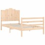 Estructura de cama con cabecero madera maciza 100x200 cm de , Camas y somieres - Ref: Foro24-3194171, Precio: 119,91 €, Descu...