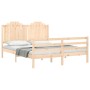 Estructura de cama de matrimonio con cabecero madera maciza de , Camas y somieres - Ref: Foro24-3194186, Precio: 172,38 €, De...