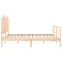 Estructura de cama de matrimonio con cabecero madera maciza de , Camas y somieres - Ref: Foro24-3194186, Precio: 172,38 €, De...