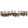 8-piece solid pine wood garden furniture set in honey brown. by , Garden sets - Ref: Foro24-3186581, Price: 516,61 €, Discoun...