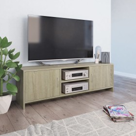 TV stand made of plywood in oak color, measuring 120x30x37.5cm. by , TV Furniture - Ref: Foro24-800282, Price: 92,99 €, Disco...