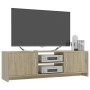 TV stand made of plywood in oak color, measuring 120x30x37.5cm. by , TV Furniture - Ref: Foro24-800282, Price: 91,98 €, Disco...