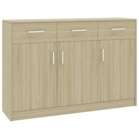 Aparador de madera contrachapada color roble Sonoma 110x30x75cm de , Aparadores - Ref: Foro24-800705, Precio: 142,57 €, Descu...