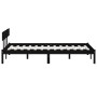 Estructura de cama de madera maciza de pino negro 140x190 cm de , Camas y somieres - Ref: Foro24-810131, Precio: 144,99 €, De...