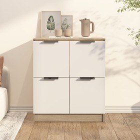 White plywood and Sonoma oak sideboard 60x30x70 cm by , Sideboards - Ref: Foro24-811102, Price: 81,99 €, Discount: %