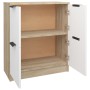 Aparador madera contrachapada blanco y roble Sonoma 60x30x70 cm de , Aparadores - Ref: Foro24-811102, Precio: 81,43 €, Descue...