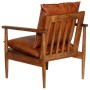 Brown genuine leather armchair with acacia wood by , Armchairs - Ref: Foro24-246480, Price: 244,99 €, Discount: %