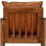 Brown genuine leather armchair with acacia wood by , Armchairs - Ref: Foro24-246480, Price: 244,99 €, Discount: %