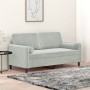 2-seater sofa with light gray velvet cushions, 140 cm by , Sofas - Ref: Foro24-3200881, Price: 215,48 €, Discount: %