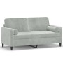 2-seater sofa with light gray velvet cushions, 140 cm by , Sofas - Ref: Foro24-3200881, Price: 215,48 €, Discount: %