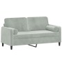 2-seater sofa with light gray velvet cushions, 140 cm by , Sofas - Ref: Foro24-3200881, Price: 215,48 €, Discount: %