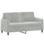 2-seater sofa with light gray velvet cushions, 140 cm by , Sofas - Ref: Foro24-3200881, Price: 215,48 €, Discount: %