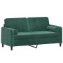 2-Sitzer-Sofa mit dunkelgrünen Samtkissen 140 cm von , Sofas - Ref: Foro24-3200883, Preis: 258,46 €, Rabatt: %