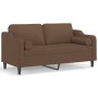 2-seater sofa with brown fabric cushions, 140 cm. by , Sofas - Ref: Foro24-3200848, Price: 263,54 €, Discount: %