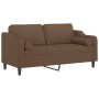 2-seater sofa with brown fabric cushions, 140 cm. by , Sofas - Ref: Foro24-3200848, Price: 263,54 €, Discount: %