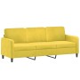 Sofá de 3 plazas con cojines terciopelo amarillo 180 cm de , Sofás - Ref: Foro24-3200897, Precio: 308,80 €, Descuento: %