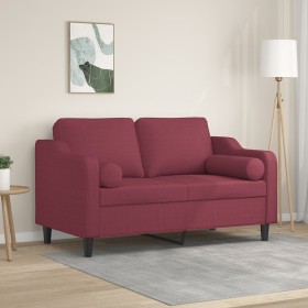 2-Sitzer-Sofa mit roten Stoffkissen 120 cm von , Sofas - Ref: Foro24-3200843, Preis: 249,99 €, Rabatt: %