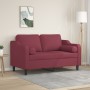 Two-seater sofa with red wine fabric cushions, 120 cm. by , Sofas - Ref: Foro24-3200843, Price: 250,31 €, Discount: %