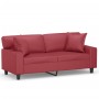 Sofá de 2 plazas con cojines cuero sintético rojo tinto 140 cm de , Sofás - Ref: Foro24-3200869, Precio: 263,72 €, Descuento: %